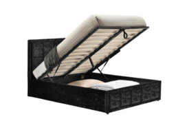Birlea Hannover Small Double Ottoman Bed Black Crushed Velvet - thumbnail 6