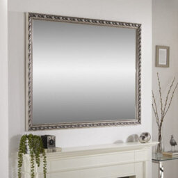 The Online Mirror Shop Wall Mirror Harlington Antique Rectangular Shape With Silver Frame - H 120Cm X W 95Cm For Hanging In Living Room Or Bedroom