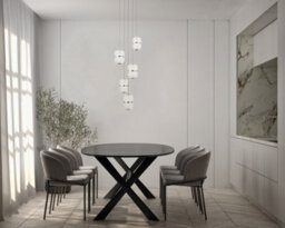 Luminosa Lighting Luminosa Alani Cluster Pendant Ceiling Light Matt Black, Gold 3000K Warm White 5Xled - thumbnail 4