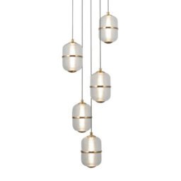 Luminosa Lighting Luminosa Alani Cluster Pendant Ceiling Light Matt Black, Gold 3000K Warm White 5Xled - thumbnail 3
