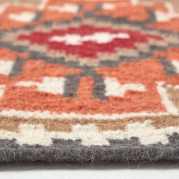 Homescapes Jaipur Handwoven Brown And Orange Patterned Kilim Wool Rug, 66 X 200 Cm - thumbnail 4