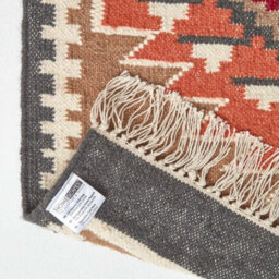 Homescapes Jaipur Handwoven Brown And Orange Patterned Kilim Wool Rug, 66 X 200 Cm - thumbnail 5