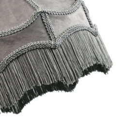Happy Homewares Traditional Victorian Empire Lampshade In Soft Dove Grey Velvet With Tassels - thumbnail 4