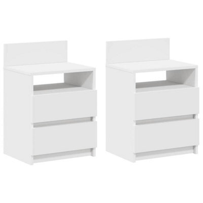 Berkfield Durable Bedside Cabinets 2 Pcs With 2 Drawers White 40X33X60 Cm