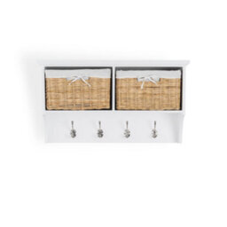 Statement Furniture Tetbury Small Hallway Coat Rack With Storage Baskets - White - thumbnail 5