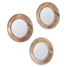 Xample Gallery Knowle Mirror Trio 3-Piece Wall Mirror Set With Bronze Iron Frame, 51Cm,hanging Kit Included - thumbnail 3