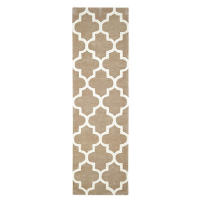 Arabesque Beige Modern Wool Runner By Oriental Weavers-68Cm X 235Cm - image 1