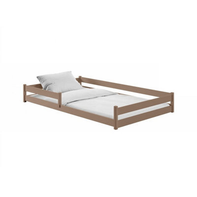 Arte Zofia Milk Chocolate 120 X 200Cm European Small Double Low Bed - Foam/bonnell Mattress Included - image 1