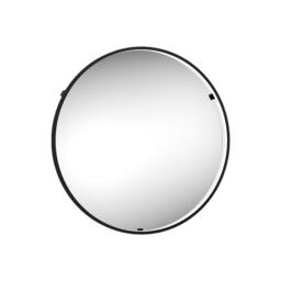Sensio Aspect Matt Black Circular Wall-Mounted Bathroom Illuminated Modern Illuminated Mirror (H)50Cm (W)50Cm - thumbnail 2
