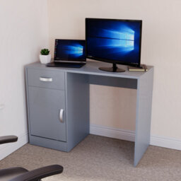Lassic Vida Designs Hudson Grey Computer Desk With 1 Drawer And Door