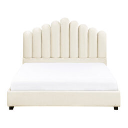 Beliani Bed Velvet Vincennes 140 X 200 Cm (Eu Double) Off-White - thumbnail 6