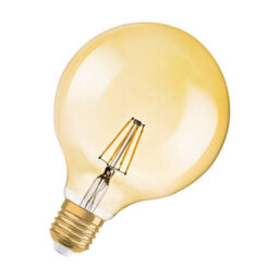Osram Vintage 1906 Led Globe Gold Filament Lamp Bulb E27 55W Warm White 4 Pack - thumbnail 1