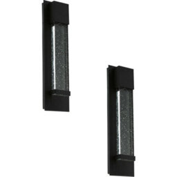 Stylish 2 Pack Ip44 Outdoor Wall Light With Black Bubble Glass - 3.3W Led Porch Lamps