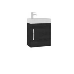 Royal Bathrooms Como 400mm Wall Hung Vanity Unit Hale Black- 1 Door Basin Unit - thumbnail 6