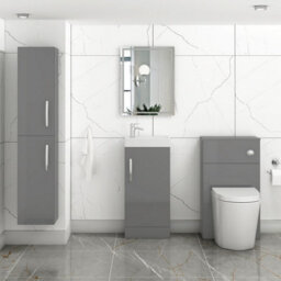 Royal Bathrooms Como 400mm Wall Hung Vanity Unit Hale Black- 1 Door Basin Unit - thumbnail 4
