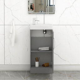 Royal Bathrooms Como 400mm Wall Hung Vanity Unit Hale Black- 1 Door Basin Unit - thumbnail 7