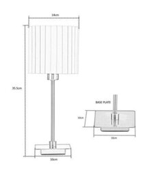 Lighting Supermarket Darwen Square Stick Antique Brass Table Lamp With Natural Pleat Shade - thumbnail 6