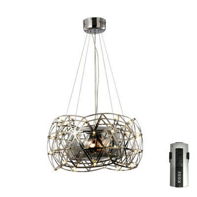 Luminosa Lighting Luminosa Atria Pendant 3 Light E27 Leds And Remote Control Stainless Steel - image 1