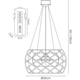 Luminosa Lighting Luminosa Atria Pendant 3 Light E27 Leds And Remote Control Stainless Steel - thumbnail 3