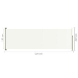 Berkfield Patio Retractable Side Awning 200X600 Cm Cream - thumbnail 8