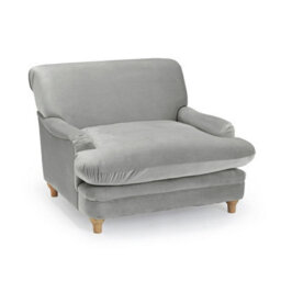 Wyld Haus Bambola Retro Soft Grey Chenille Cushioned Armchair - thumbnail 2