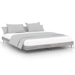 Berkfield Bed Frame Grey Sonoma 180X200 Cm 6Ft Super King Engineered Wood - thumbnail 2