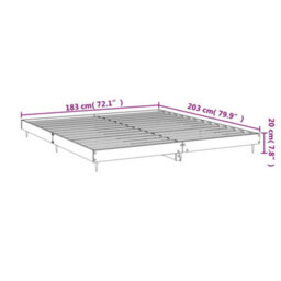 Berkfield Bed Frame Grey Sonoma 180X200 Cm 6Ft Super King Engineered Wood - thumbnail 9