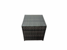 Fimous Patio Sofa Oblong Coffee Table Set Rattan Garden Furniture Set With 3 Stools Chair Side Table Dark Grey Mixed - thumbnail 4