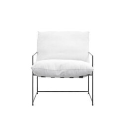 Wyld Haus Drogheda White Upholstered Dining Chair With Matt Black Metal Frame - thumbnail 3