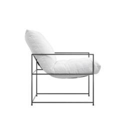 Wyld Haus Drogheda White Upholstered Dining Chair With Matt Black Metal Frame - thumbnail 4