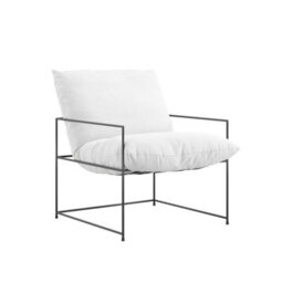 Wyld Haus Drogheda White Upholstered Dining Chair With Matt Black Metal Frame - thumbnail 2