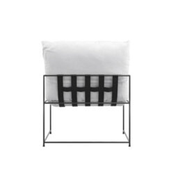 Wyld Haus Drogheda White Upholstered Dining Chair With Matt Black Metal Frame - thumbnail 5