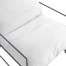 Wyld Haus Drogheda White Upholstered Dining Chair With Matt Black Metal Frame - thumbnail 6