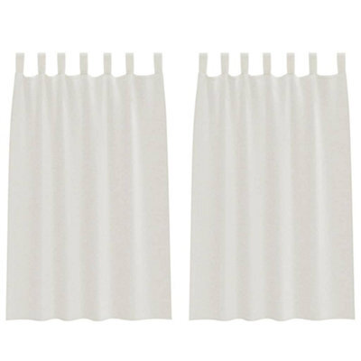 Berkfield Modern Curtains With Curtains 2 Pcs Cream Polyester