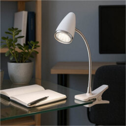 Loops Stylish Modern White And Chrome Led Table Lamp For Indoor Home Decor - thumbnail 3