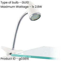Loops Stylish Modern White And Chrome Led Table Lamp For Indoor Home Decor - thumbnail 2