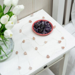 Valuelights Battery Operated Natural Crystal Wellness String Lights - Rose Quartz - thumbnail 1