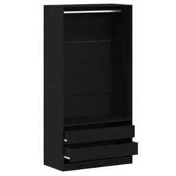 Vidaxl Wardrobe With Shelf Black Oak 100 X 50 X 200 Cm Engineered Wood - thumbnail 5