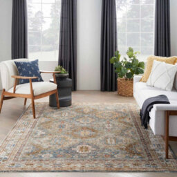 Blue Traditional Luxurious Persian Bordered Geometric Rug For Living Room And Bedroom-69 X 310Cm (Runner) - thumbnail 2