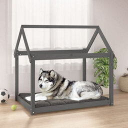 Walplus Dog Bed Grey 111X80X100 Cm Solid Wood Pine
