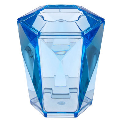 Orsina 3D Geometric Blue Acrylic Toothbrush Holder, Freestanding Toothbrush Unit, Lightweight Bathroom Accessory - image 1