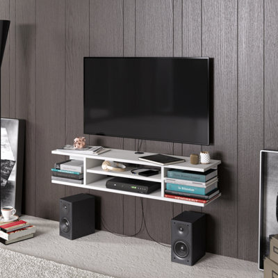Decorotika Pivot Floating Tv Stand Tv Unit For Tvs Up To 50 Inches White - image 1
