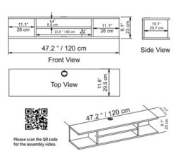 Decorotika Pivot Floating Tv Stand Tv Unit For Tvs Up To 50 Inches White - thumbnail 7