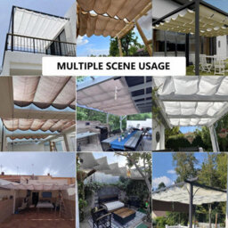 Grey 1X4M Rectangular Shade Sail Waterproof Retractable - thumbnail 5