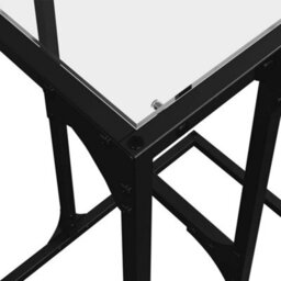 Vidaxl Side Table With Transparent Glass 40X30X61.5 Cm Steel Side Tables - thumbnail 8