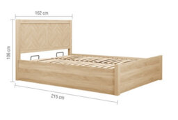King Ottoman Bed Frame Oak Brown Wooden Birlea Herringford 5Ft 150Cm - thumbnail 9
