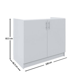 Jd Greta Kitchen Base Sink Unit 1000mm Cabinet With Doors 100Cm - Cashmere Matt - thumbnail 4