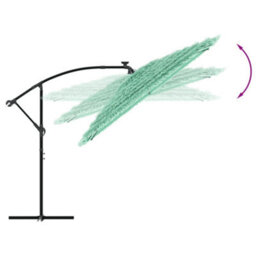 Walplus Garden Parasol With Steel Pole Green 290X290X238 Cm - thumbnail 7