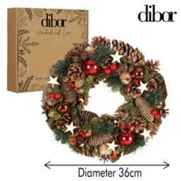 Dibor Traditional Baubles And Stars Front Door Autumn Wreath Winter Spring Wreath 36Cm - thumbnail 5