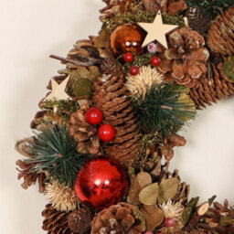Dibor Traditional Baubles And Stars Front Door Autumn Wreath Winter Spring Wreath 36Cm - thumbnail 4